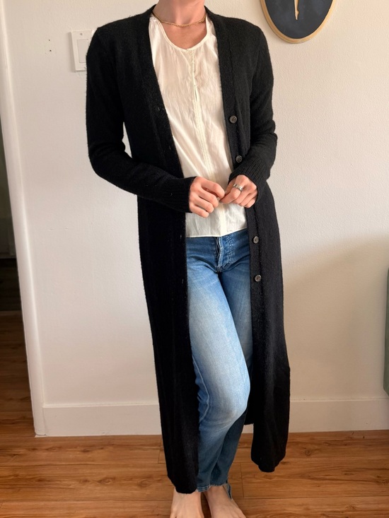 Wilfred Sweaters - Wilfred Black Long Button-Front Women's Cardigan